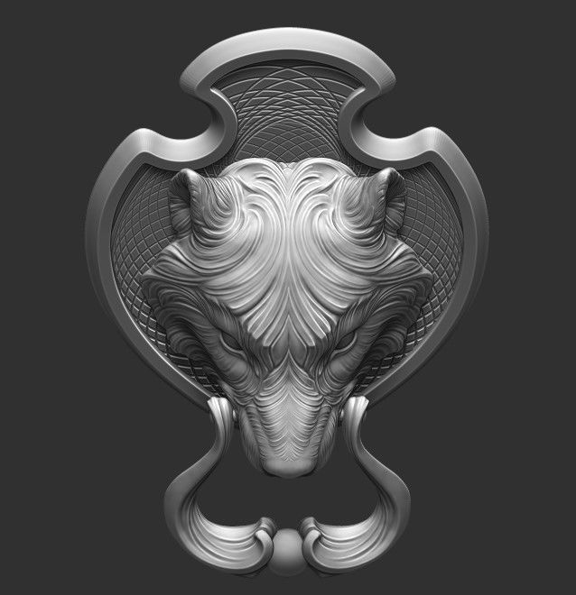 Wolf Doorhandle 2021 Head Woolf model to print Part 01 3D print model_5