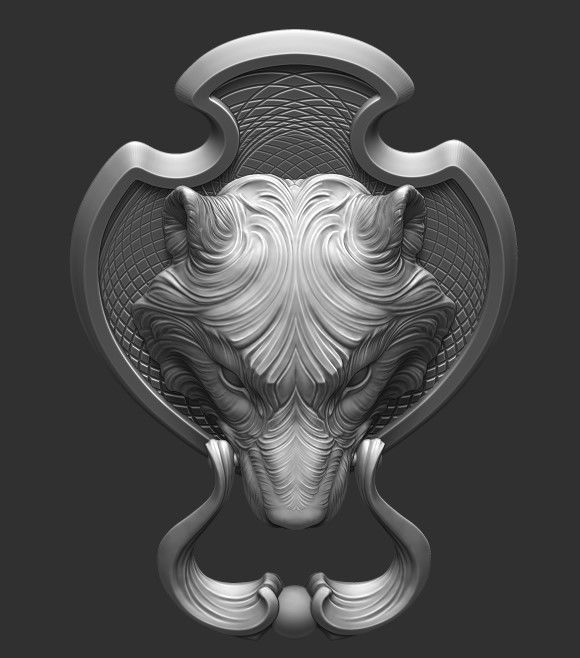 Wolf Doorhandle 2021 Head Woolf model to print Part 01 3D print model_43