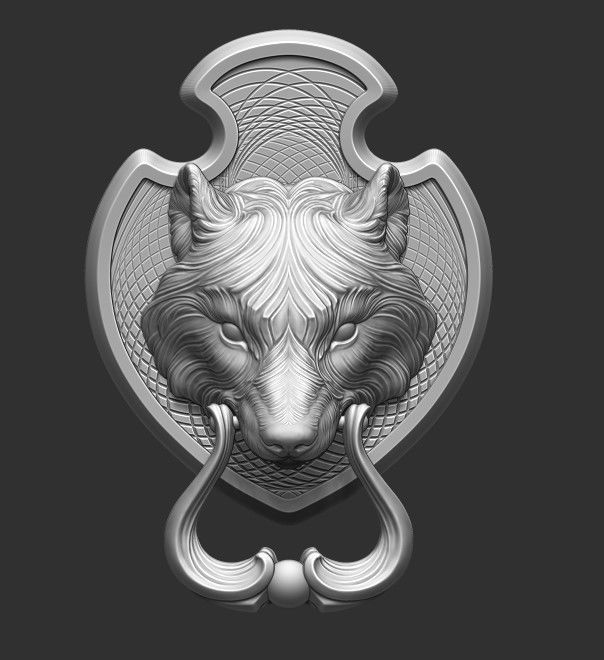 Wolf Doorhandle 2021 Head Woolf model to print Part 01 3D print model_3