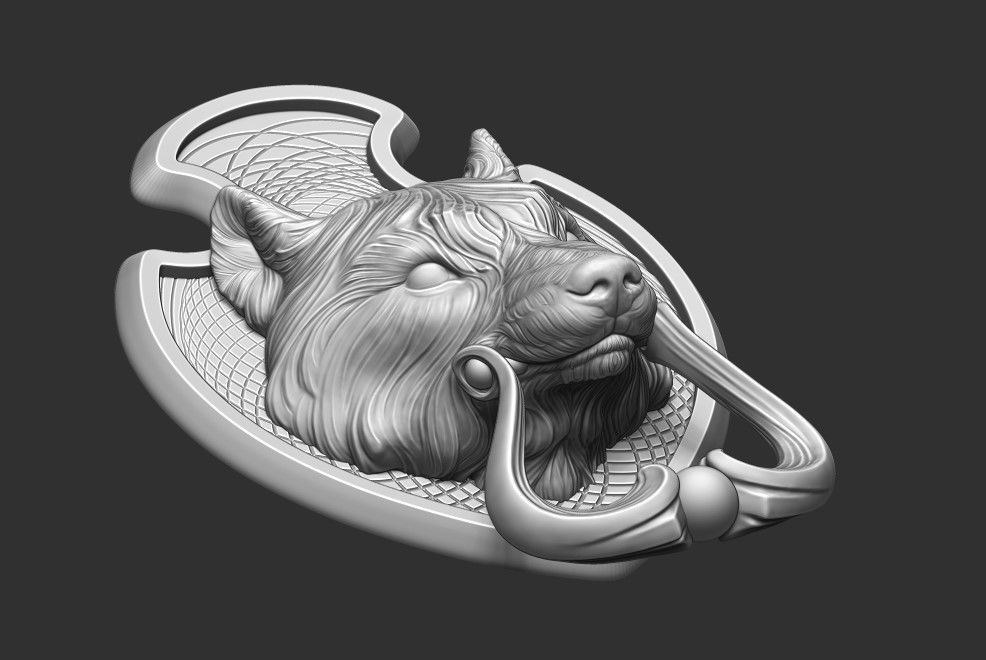 Wolf Doorhandle 2021 Head Woolf model to print Part 01 3D print model_7