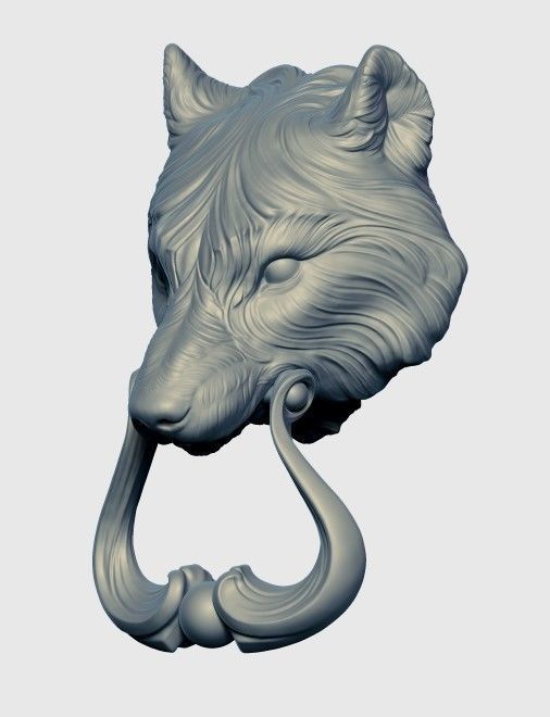 Wolf Doorhandle 2021 Head Woolf model to print Part 01 3D print model_12