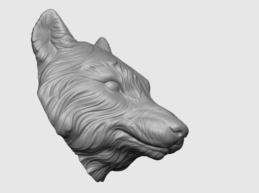 Wolf Doorhandle 2021 Head Woolf model to print Part 01 3D print model_24