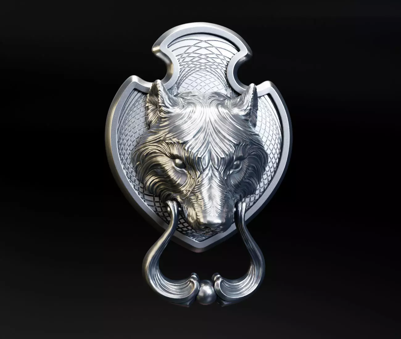 Wolf Doorhandle 2021 Head Woolf model to print Part 01 3D print model_0