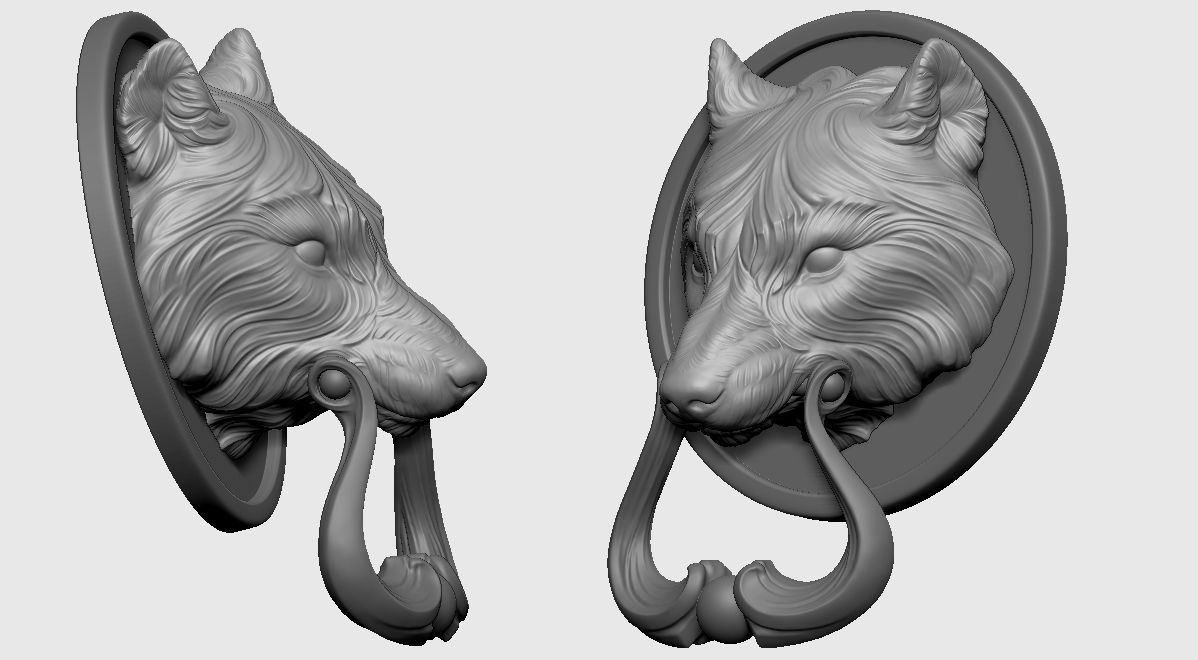 Wolf Doorhandle 2021 Head Woolf model to print Part 01 3D print model_8