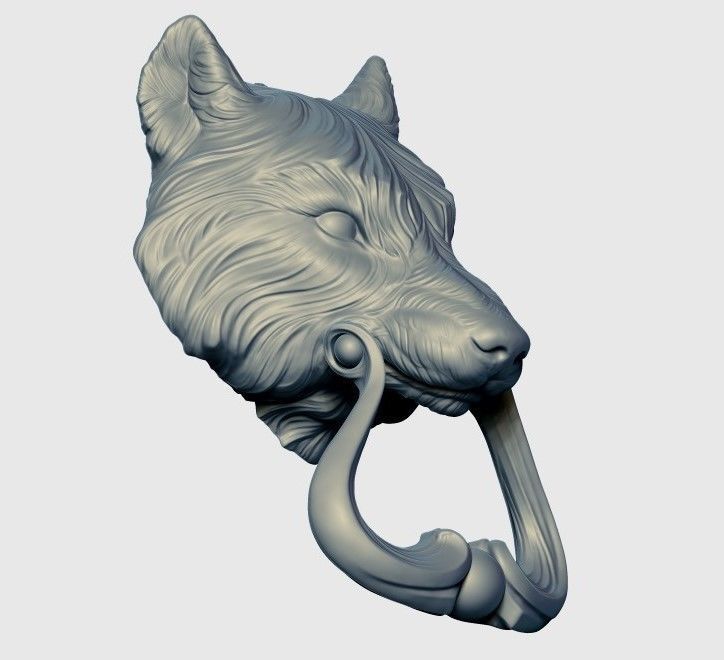 Wolf Doorhandle 2021 Head Woolf model to print Part 01 3D print model_39