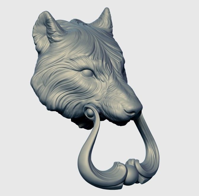 Wolf Doorhandle 2021 Head Woolf model to print Part 01 3D print model_31