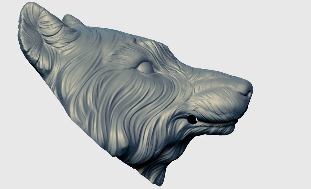 Wolf Doorhandle 2021 Head Woolf model to print Part 01 3D print model_33