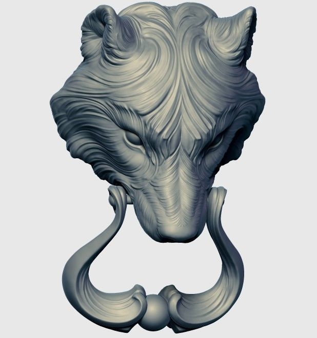 Wolf Doorhandle 2021 Head Woolf model to print Part 01 3D print model_38