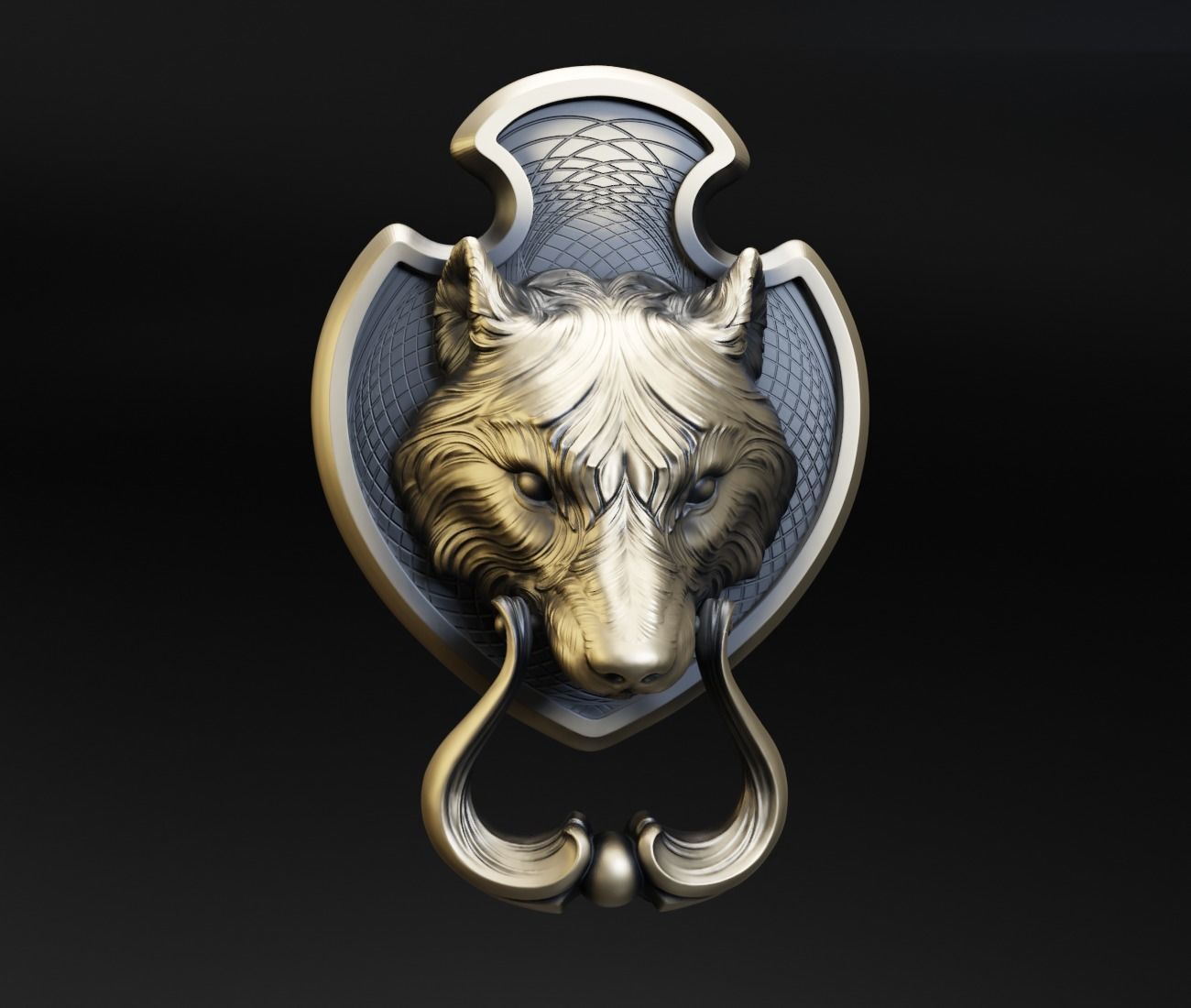 Wolf Doorhandle 2021 Head Woolf model to print Part 01 3D print model_1