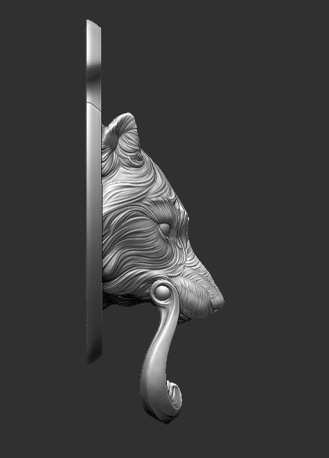 Wolf Doorhandle 2021 Head Woolf model to print Part 01 3D print model_42
