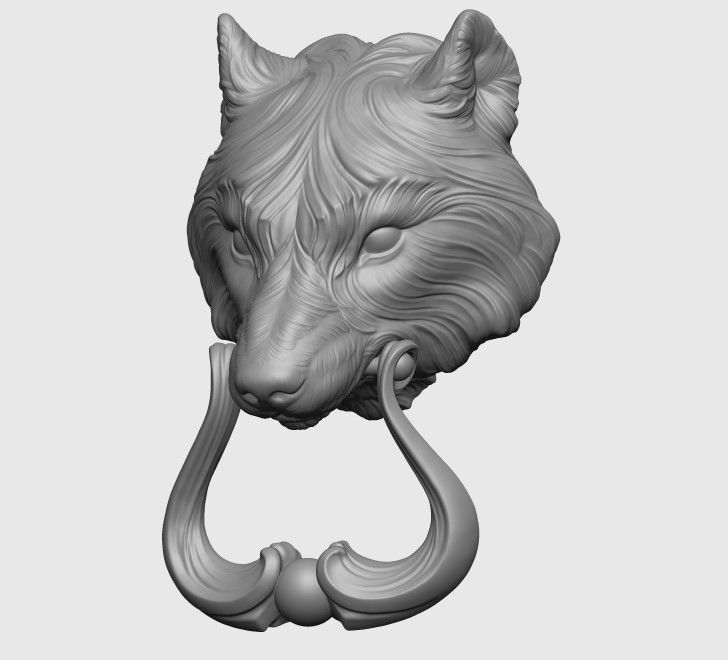 Wolf Doorhandle 2021 Head Woolf model to print Part 01 3D print model_21