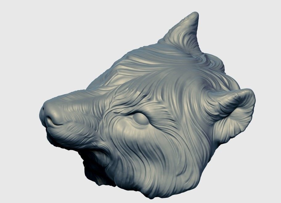 Wolf Doorhandle 2021 Head Woolf model to print Part 01 3D print model_35