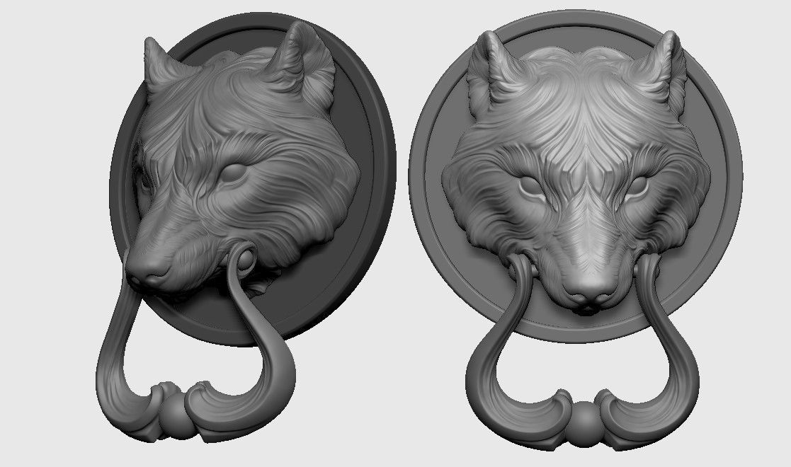 Wolf Doorhandle 2021 Head Woolf model to print Part 01 3D print model_16