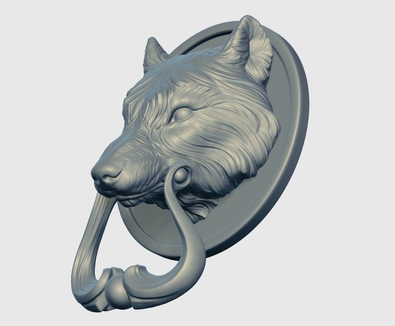 Wolf Doorhandle 2021 Head Woolf model to print Part 01 3D print model_18