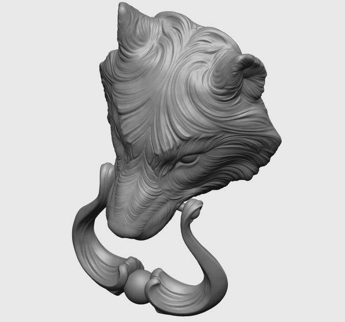 Wolf Doorhandle 2021 Head Woolf model to print Part 01 3D print model_28