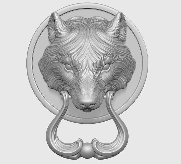 Wolf Doorhandle 2021 Head Woolf model to print Part 01 3D print model_20