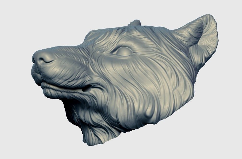 Wolf Doorhandle 2021 Head Woolf model to print Part 01 3D print model_32