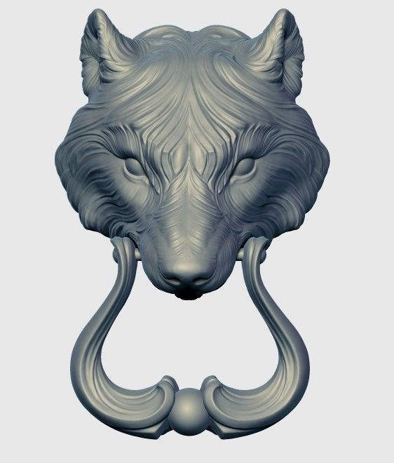 Wolf Doorhandle 2021 Head Woolf model to print Part 01 3D print model_30