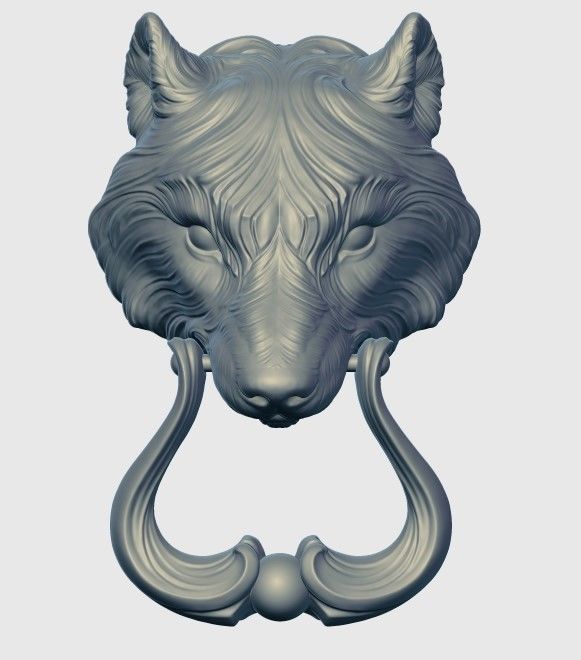 Wolf Doorhandle 2021 Head Woolf model to print Part 01 3D print model_40
