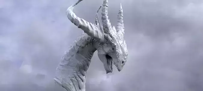 Horned Drake Head Sculpt 