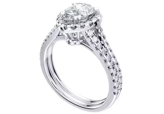 Pear Shape Diamond Engagement Ring -CRL001