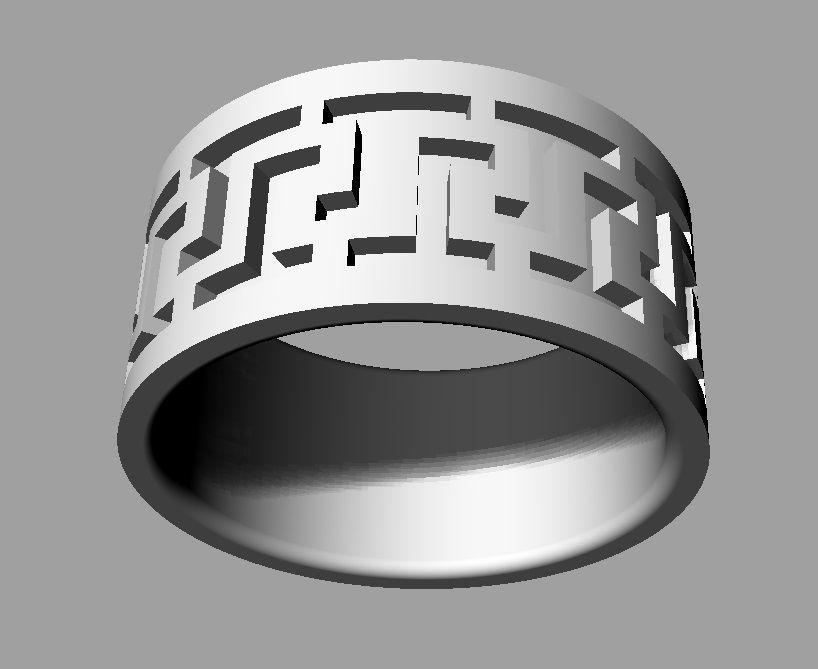 Greek Pattern Ring 3D print model_12