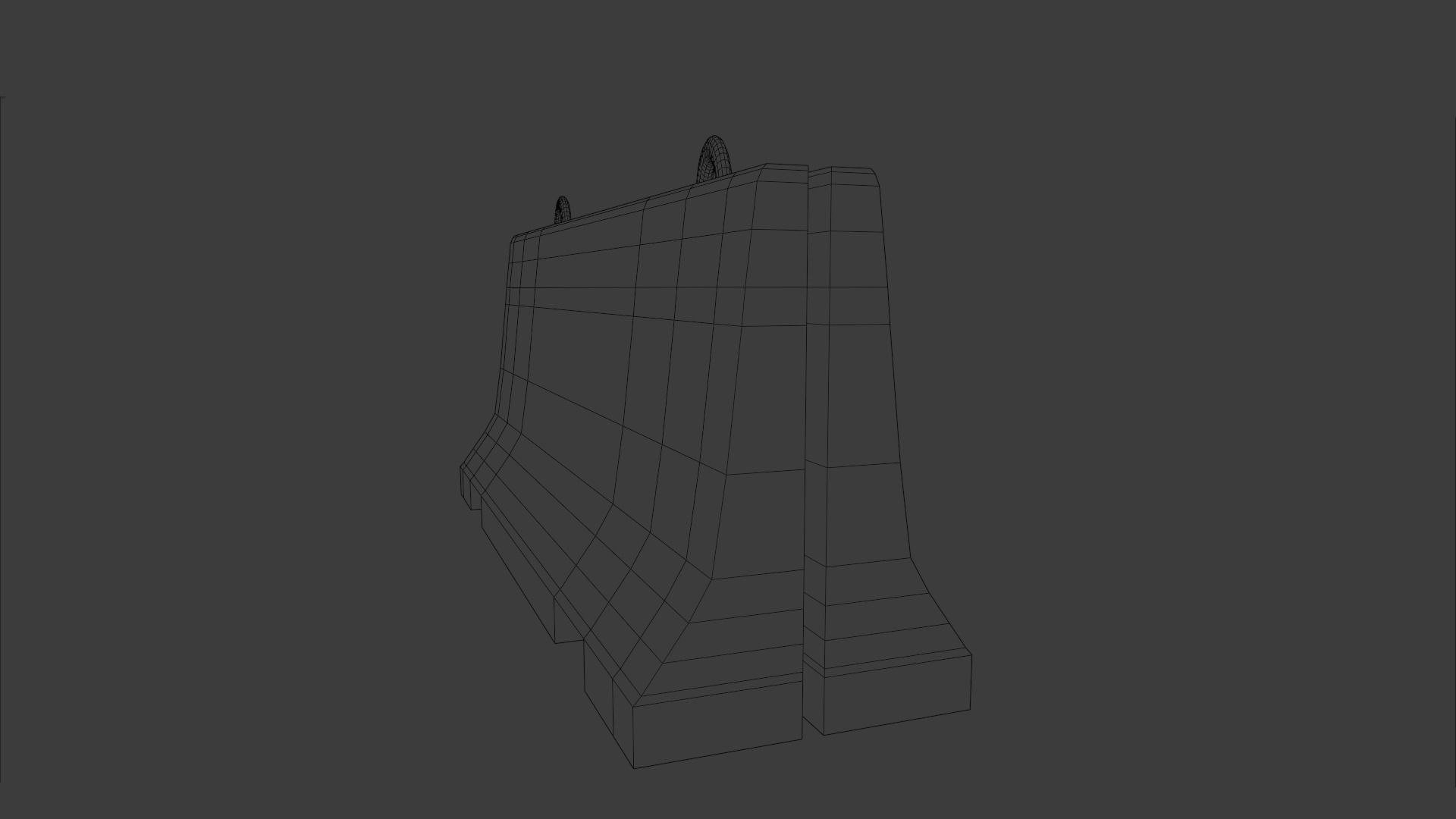 Concrete Barrier Low-poly 3D model_10