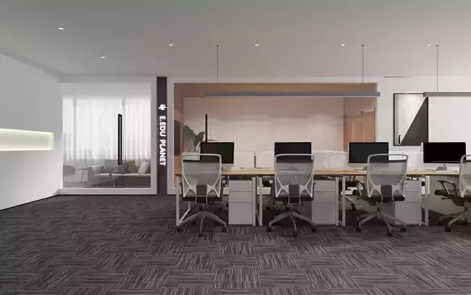Modern office meeting room conference table 3D model
