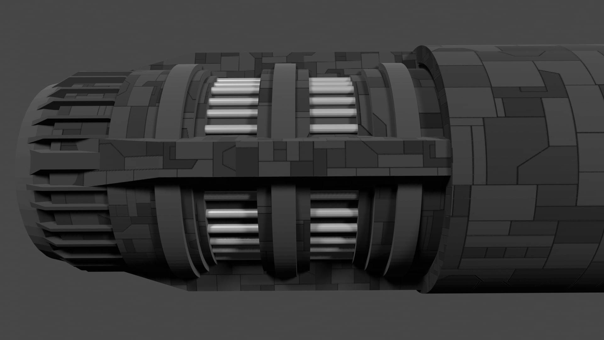 Spacecraft thruster 3 Low-poly 3D model_1