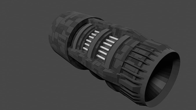 Spacecraft thruster 3 Low-poly 3D model