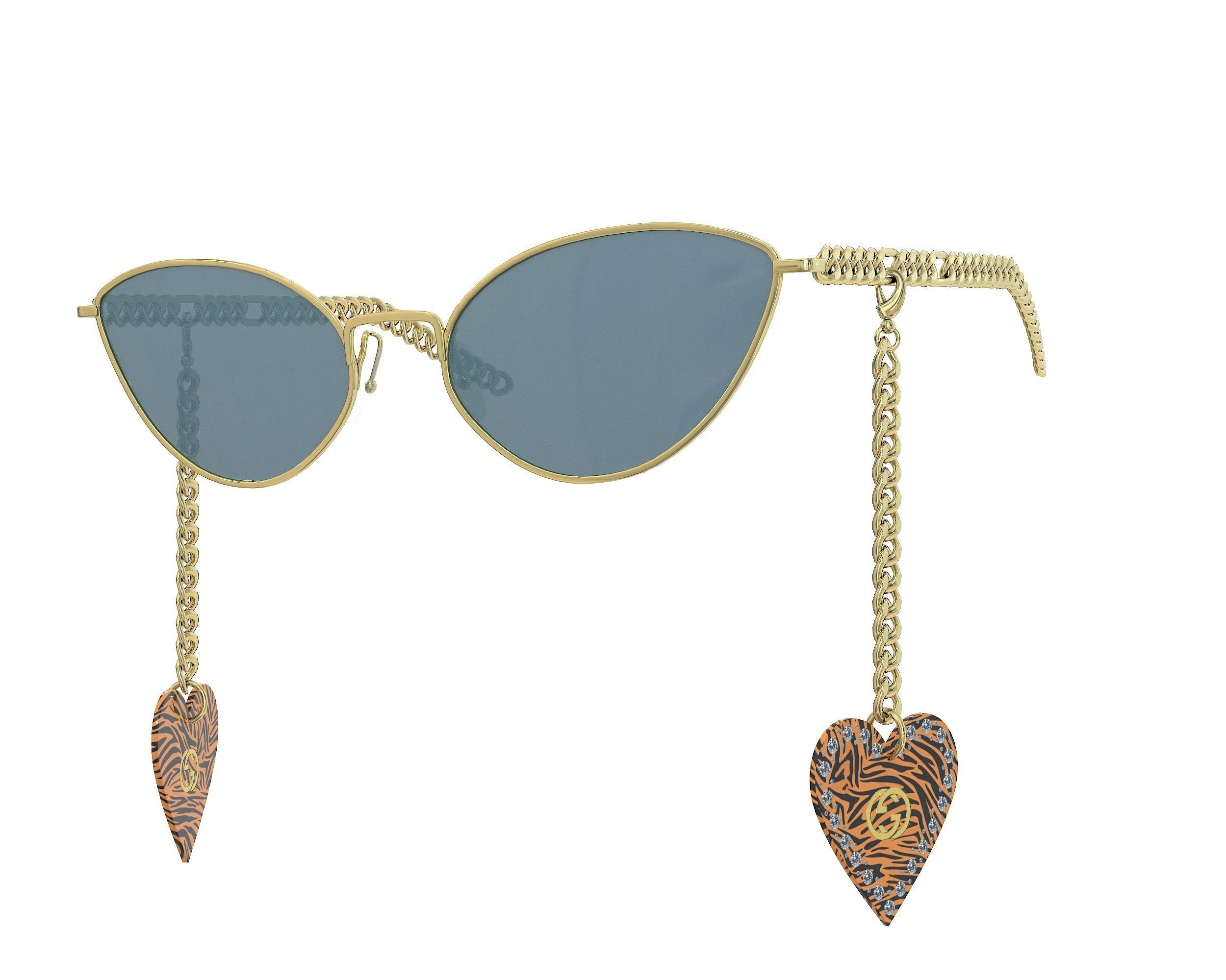 Gucci Eyewear Interlocking G cat-eye Sunglasses Low-poly 3D model_4