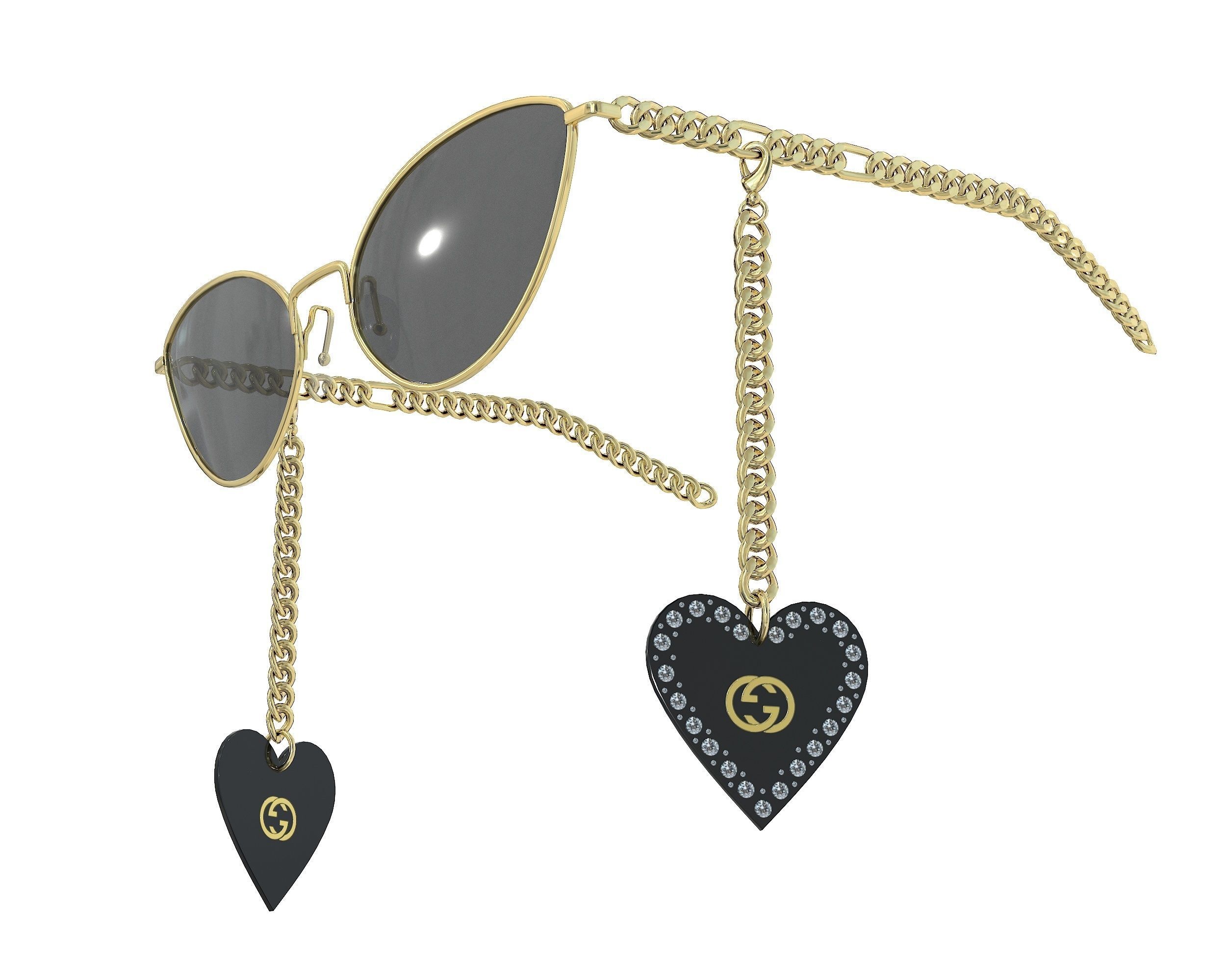 Gucci Eyewear Interlocking G cat-eye Sunglasses Low-poly 3D model_12