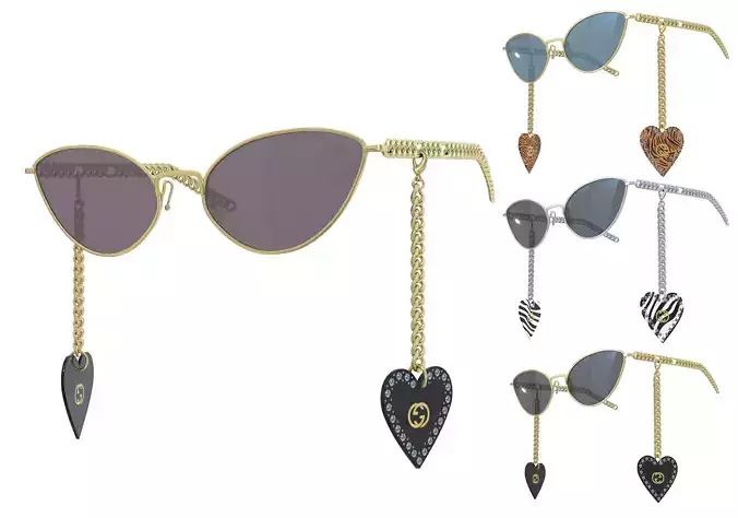 Gucci Eyewear Interlocking G cat-eye Sunglasses Low-poly 3D model