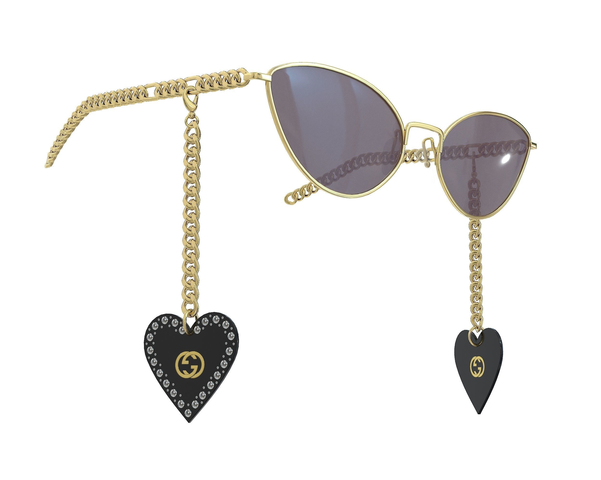 Gucci Eyewear Interlocking G cat-eye Sunglasses Low-poly 3D model_6