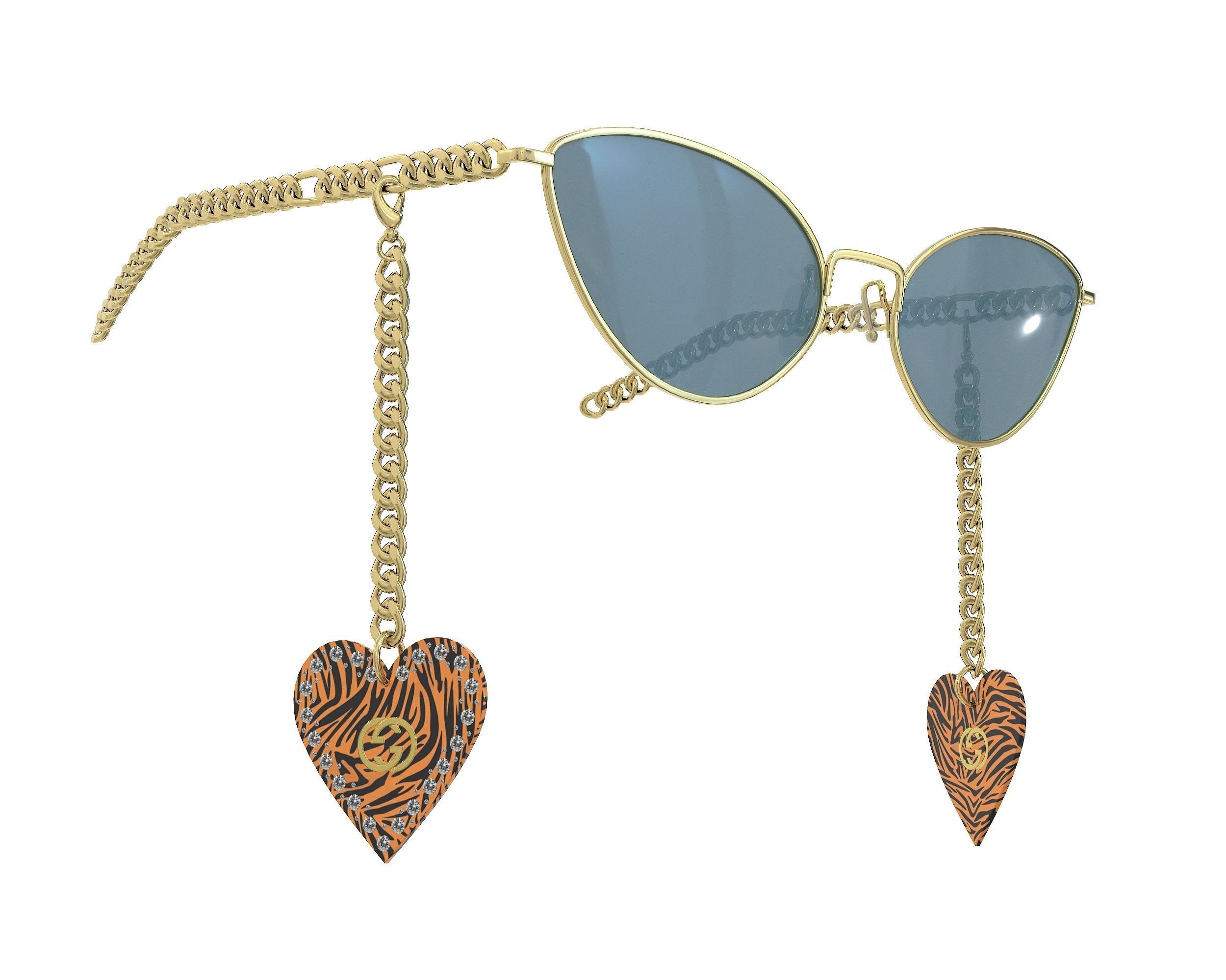 Gucci Eyewear Interlocking G cat-eye Sunglasses Low-poly 3D model_7