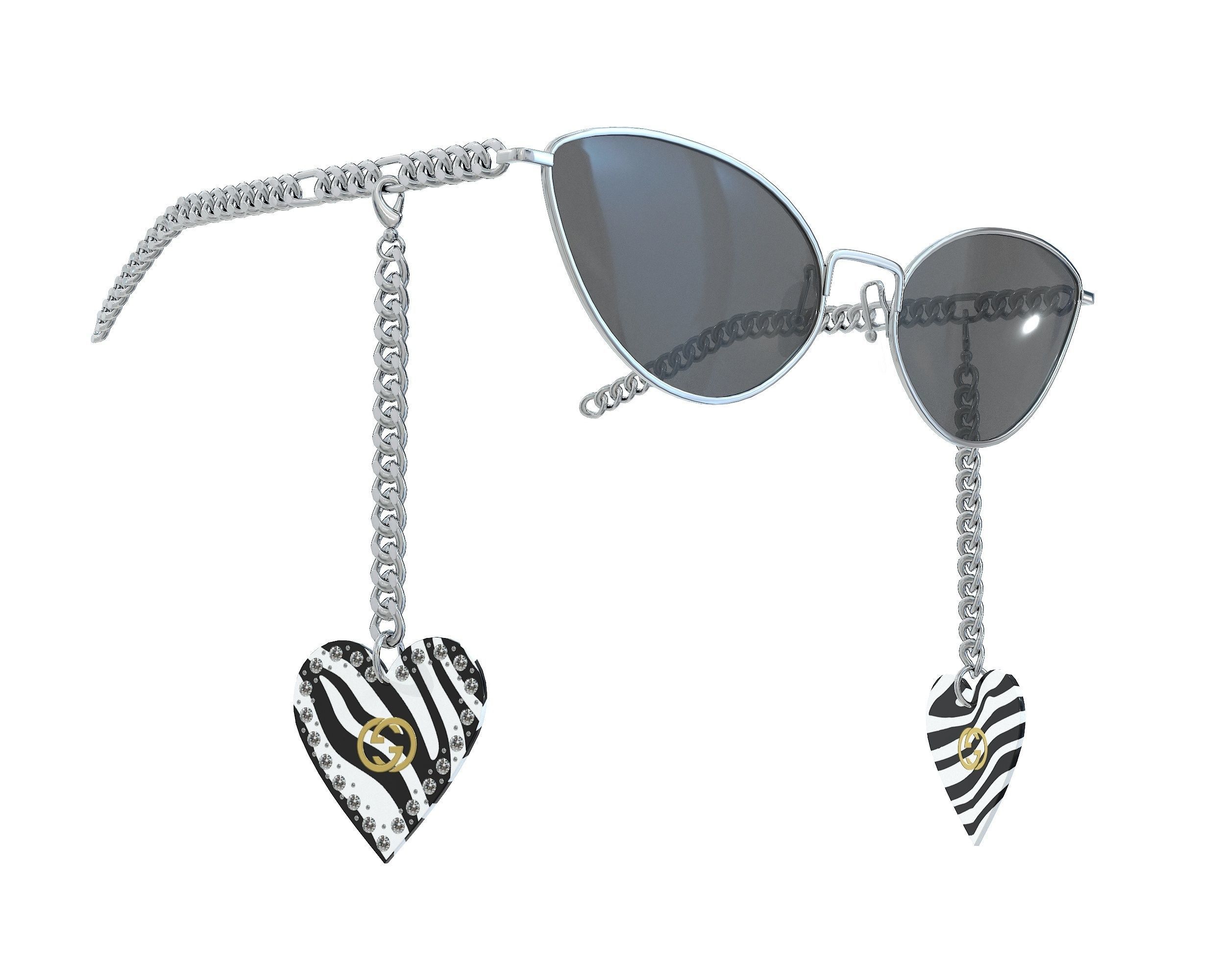 Gucci Eyewear Interlocking G cat-eye Sunglasses Low-poly 3D model_8