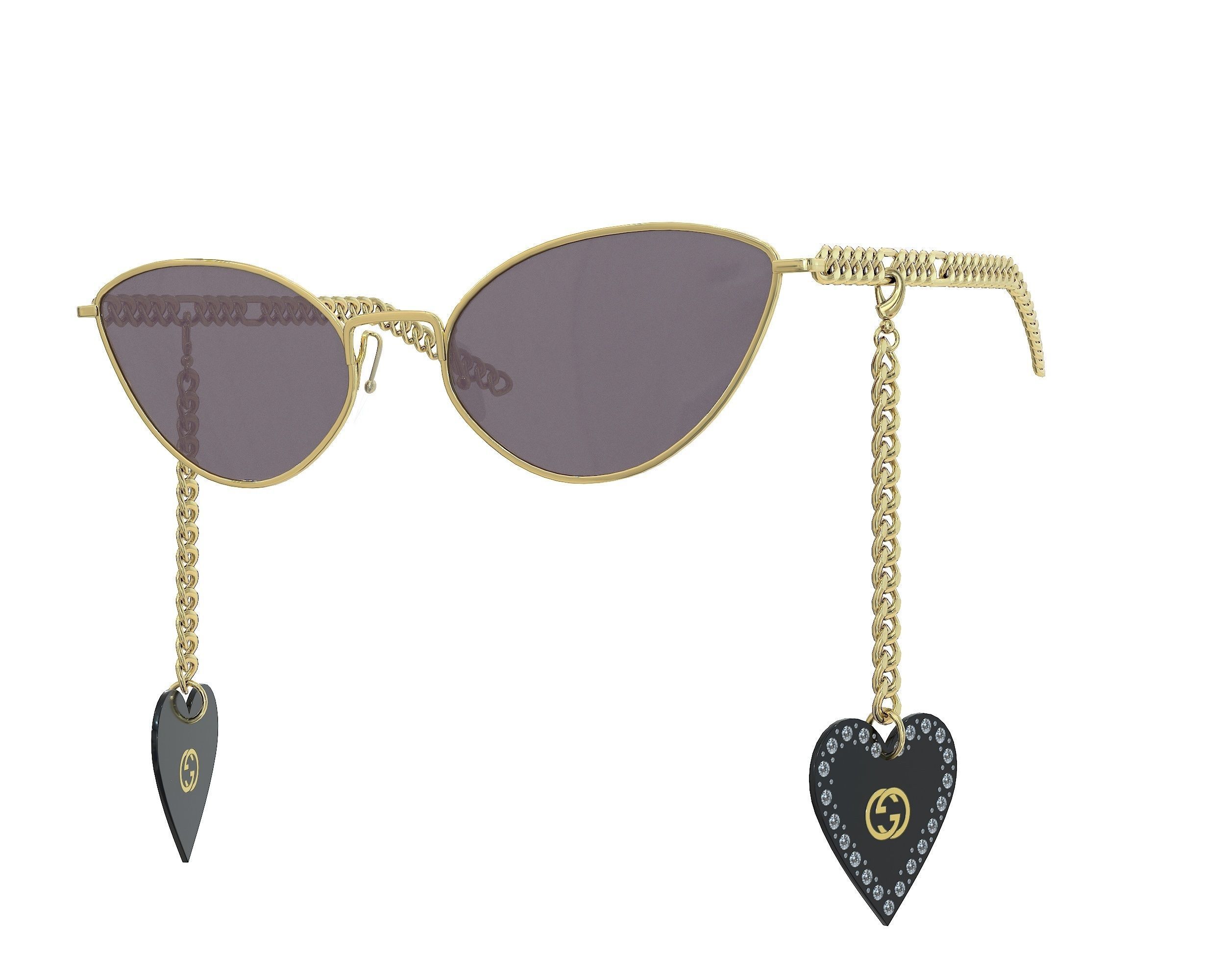 Gucci Eyewear Interlocking G cat-eye Sunglasses Low-poly 3D model_2