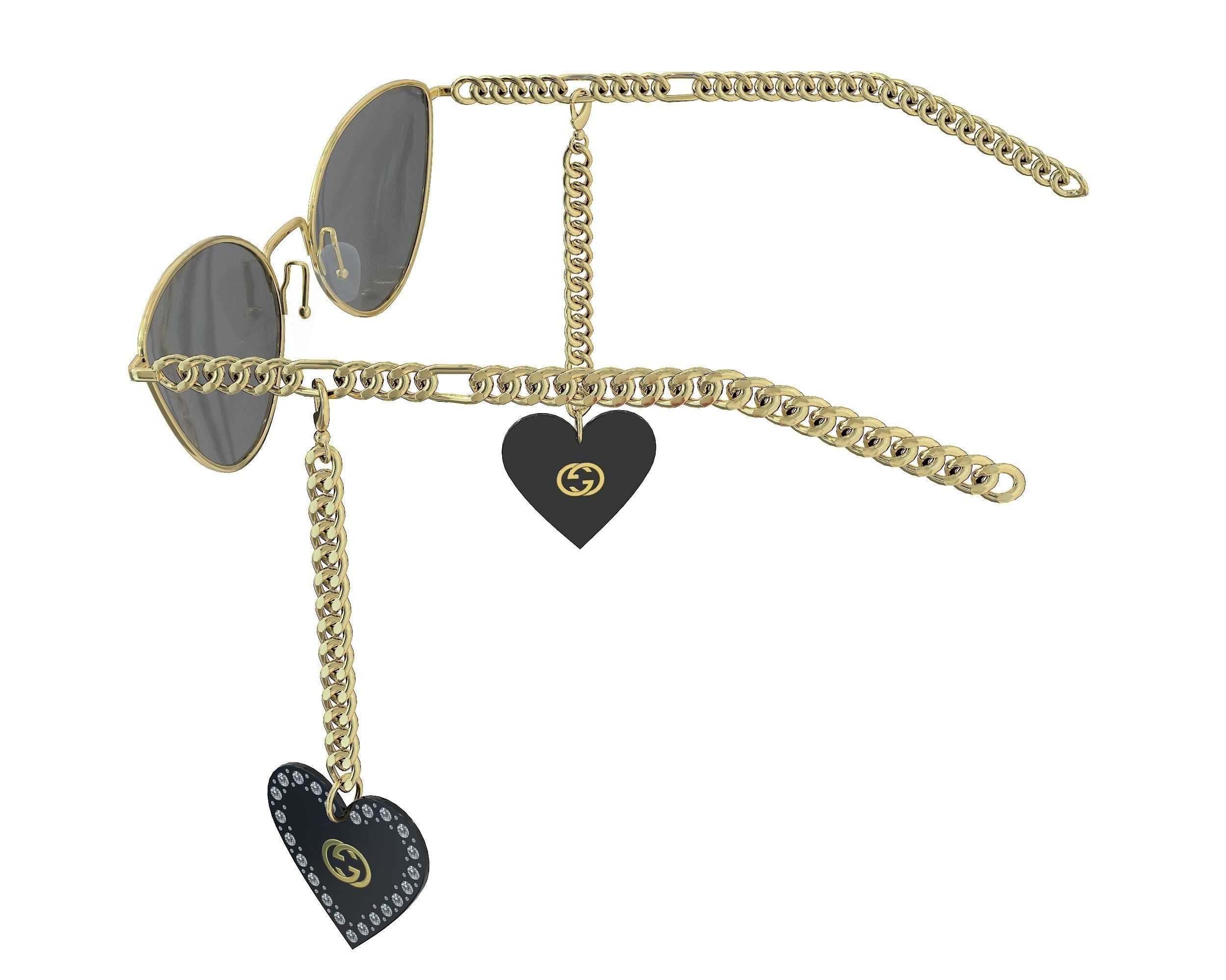 Gucci Eyewear Interlocking G cat-eye Sunglasses Low-poly 3D model_11