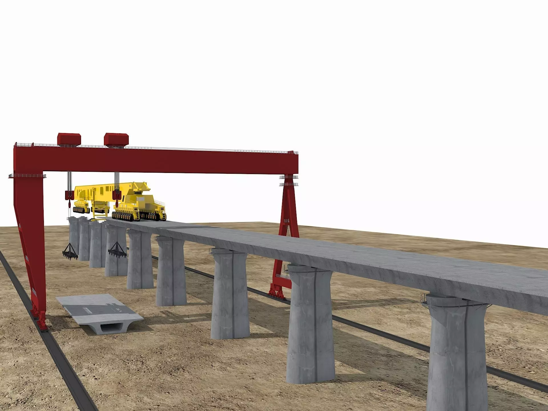 Overhead Crane 1 3D model_0