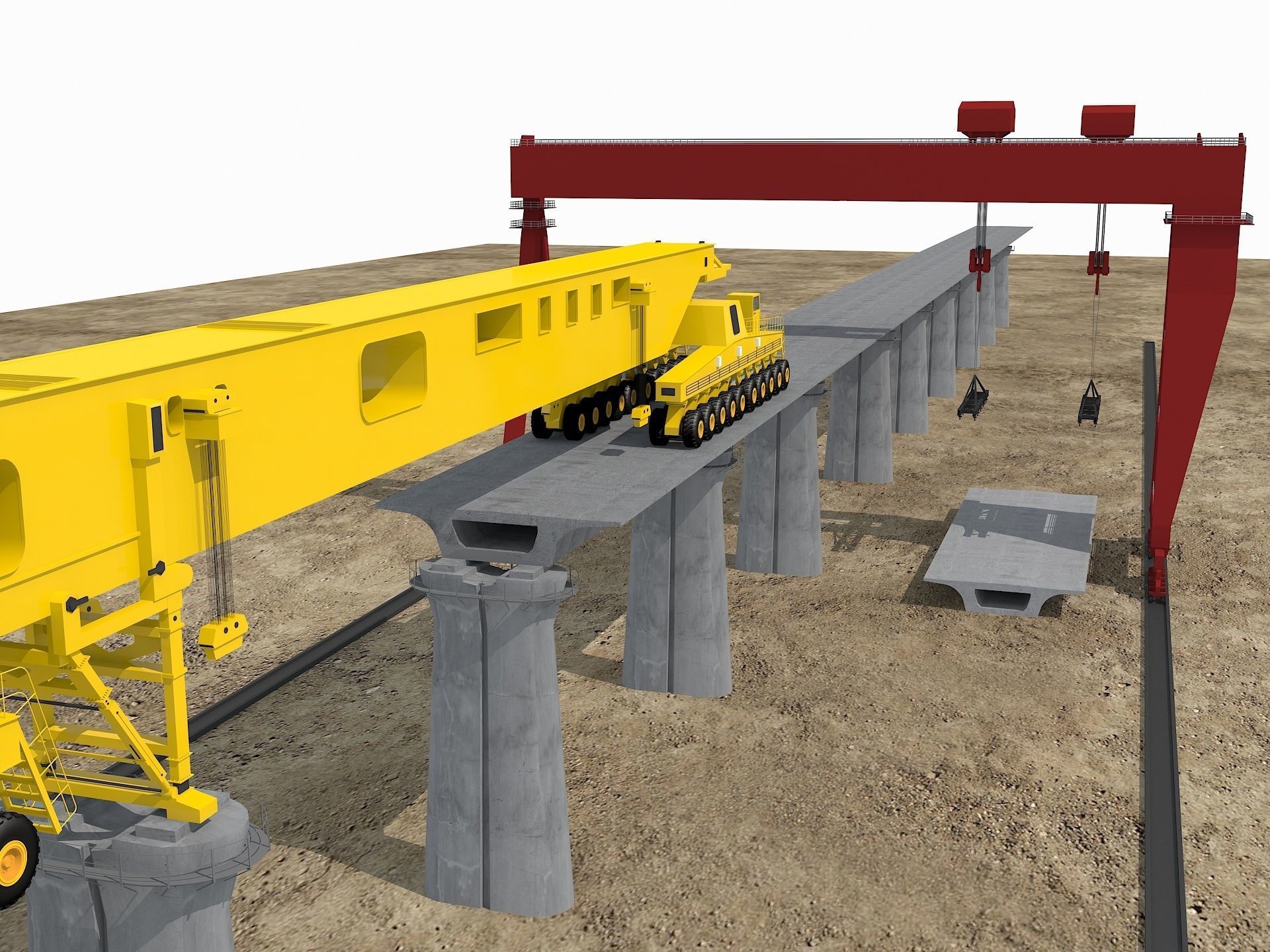Overhead Crane 1 3D model_4