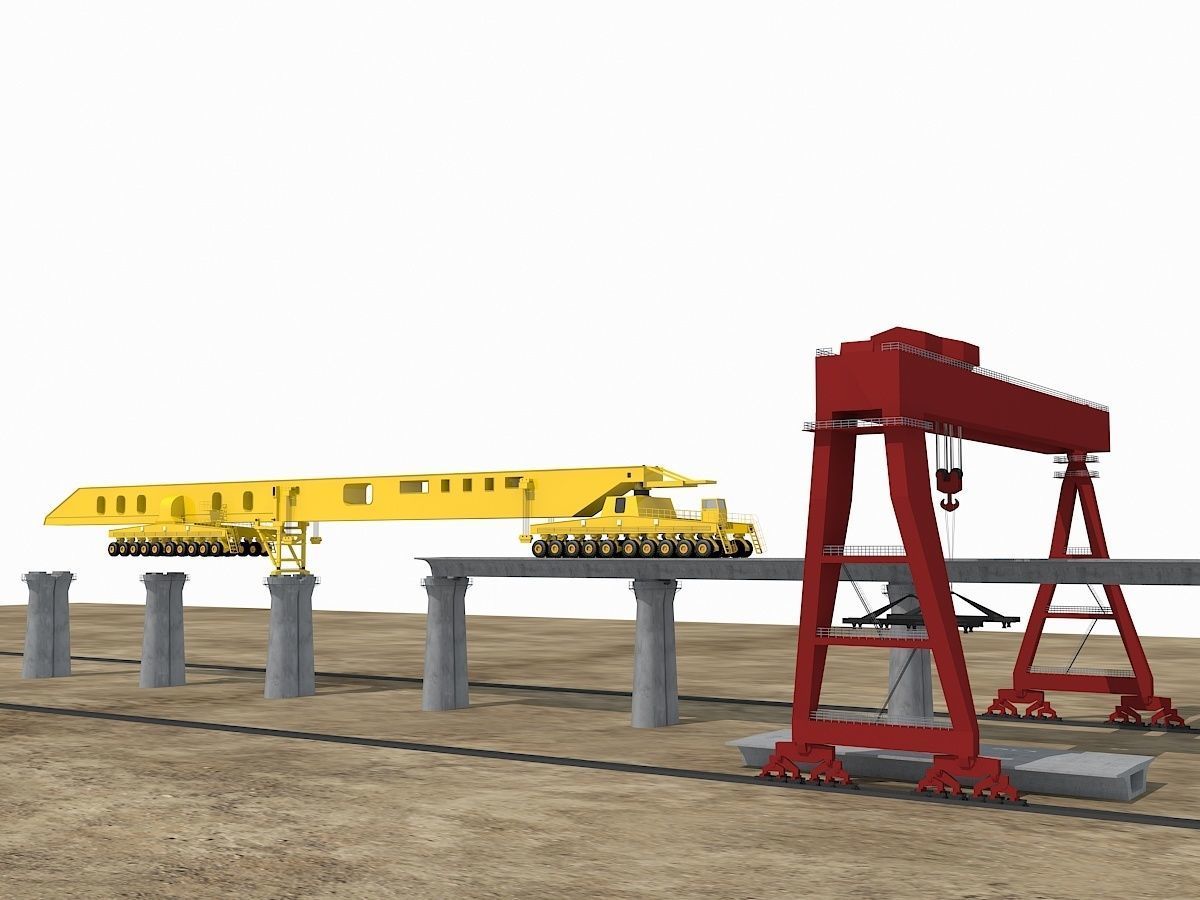 Overhead Crane 1 3D model_1