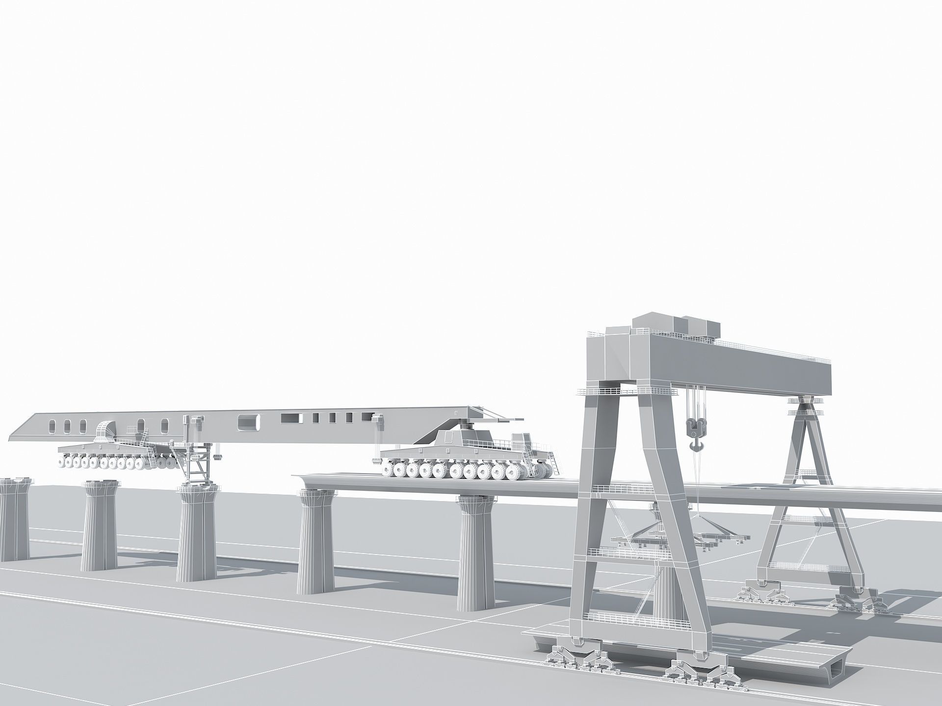 Overhead Crane 1 3D model_13