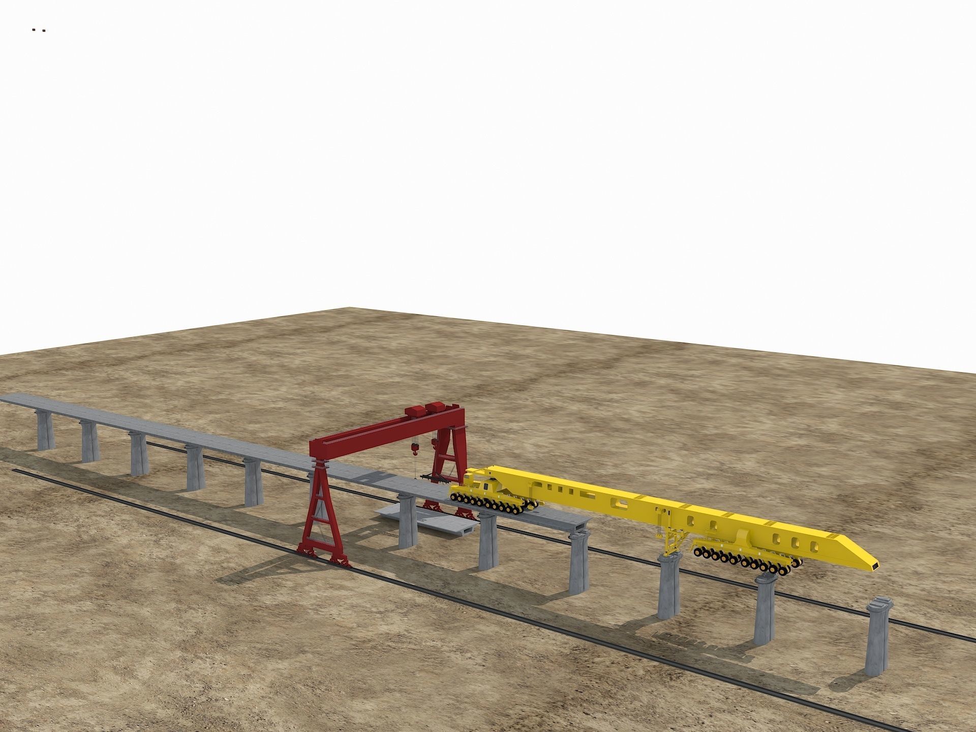 Overhead Crane 1 3D model_3