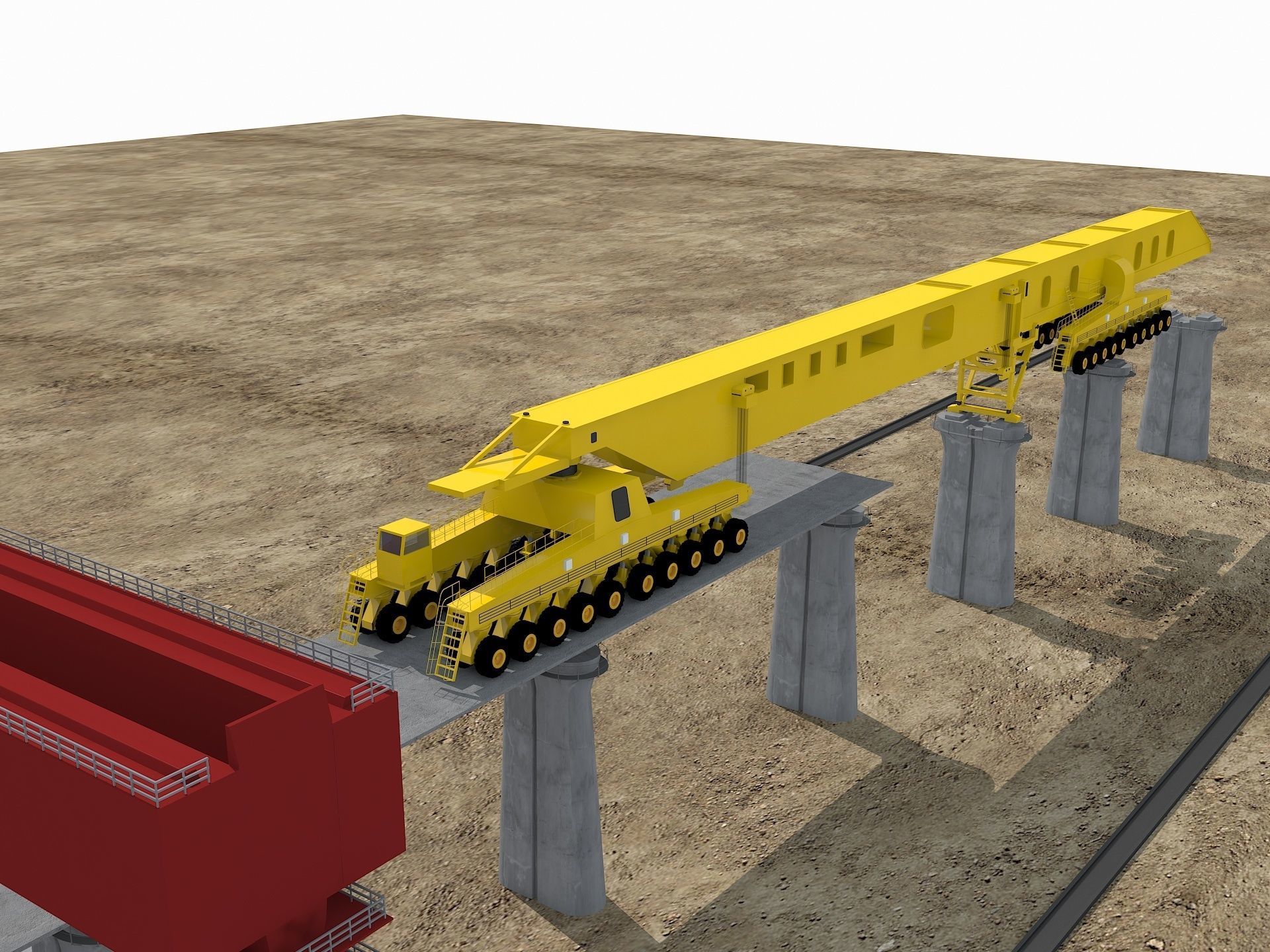 Overhead Crane 1 3D model_2