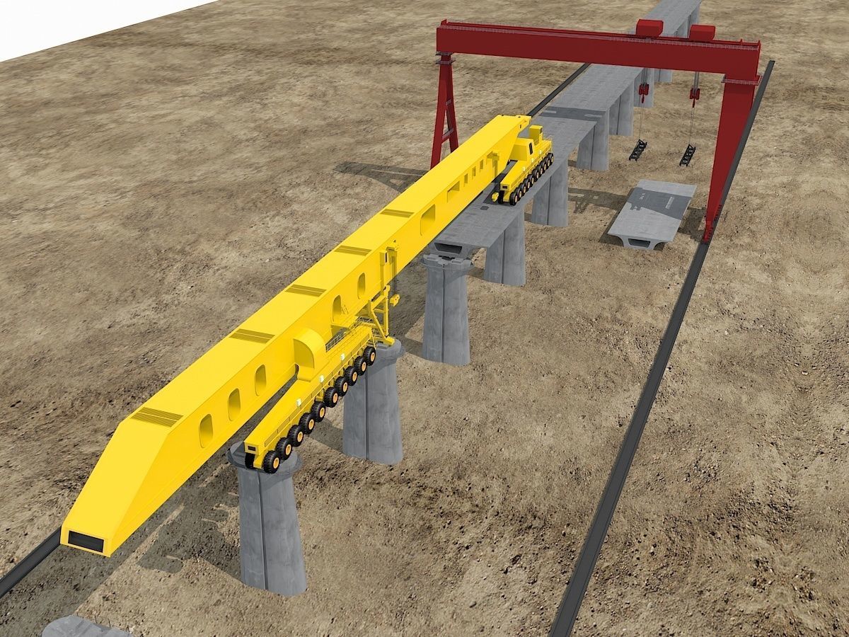 Overhead Crane 1 3D model_9