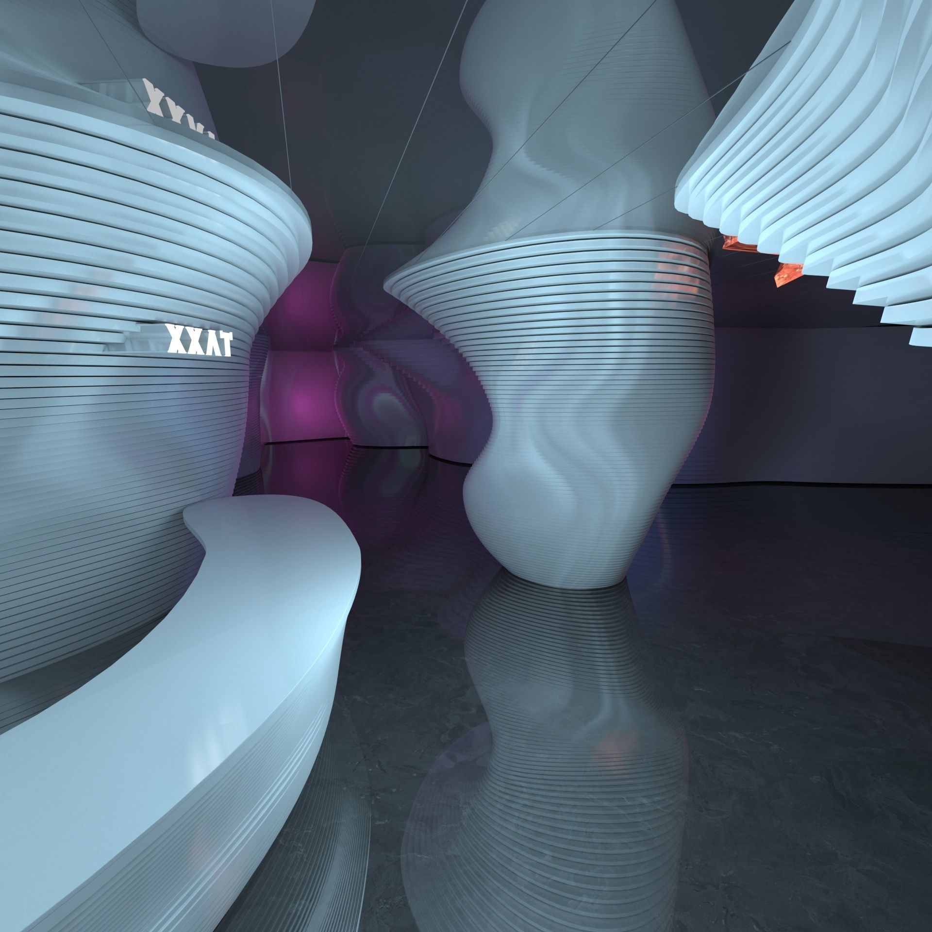  Exhibition Hall Front Desk 3D model_2