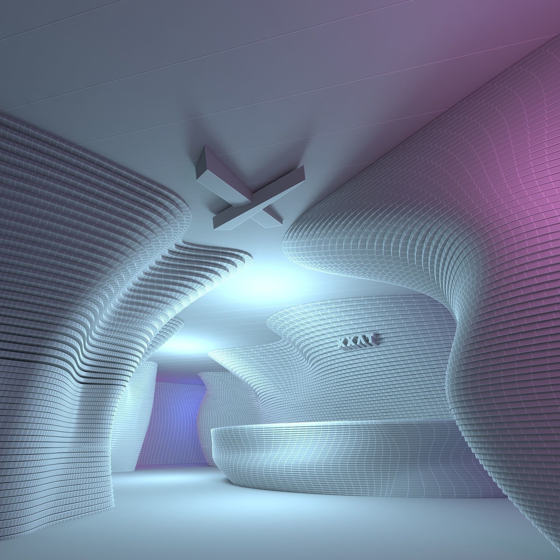  Exhibition Hall Front Desk 3D model_12