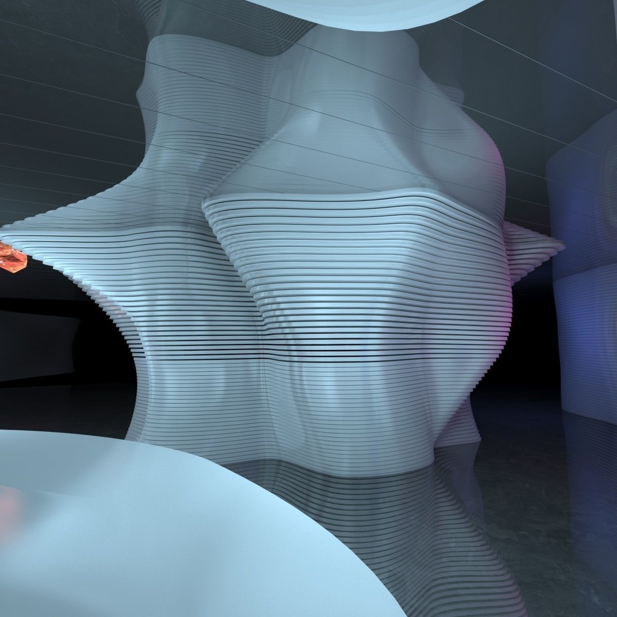  Exhibition Hall Front Desk 3D model_11