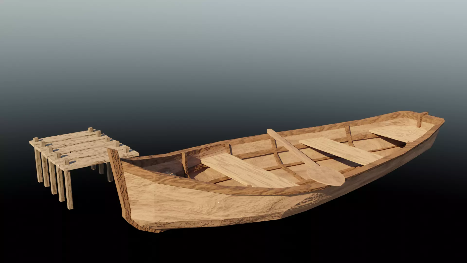 Boat Model wooden canoe Free 3D model