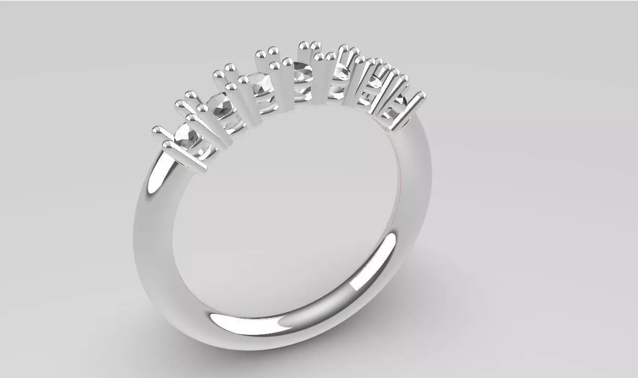 anillo churumbela con garras y 7 gemas 3D print model_0